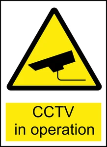 CCTV In Operation Caution Warning Sign Self Adhesive Vinyl Sticker