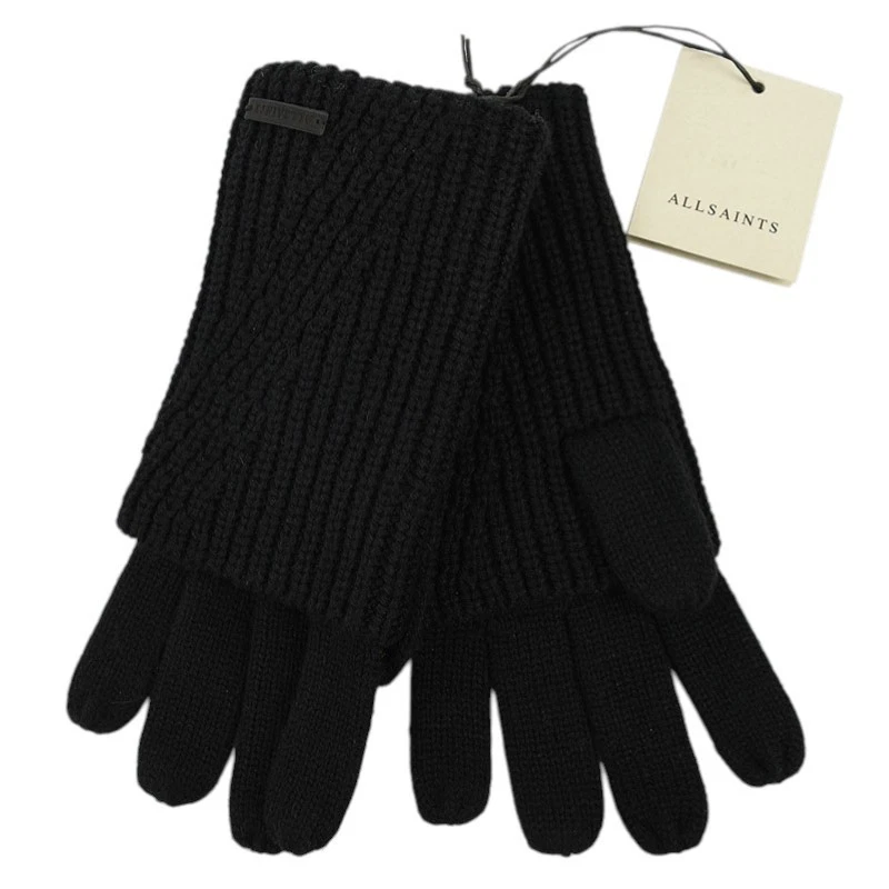 ALLSAINTS Black Traveling Rib Foldover Wool Blend Knit Gloves ONE SIZE NWT
Opens in a new window or 