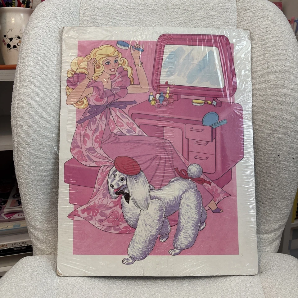 1985 Mattel Extra Thick Frame Tray Puzzle Golden Barbie Sleep over Party NEW - Image 3 of 4