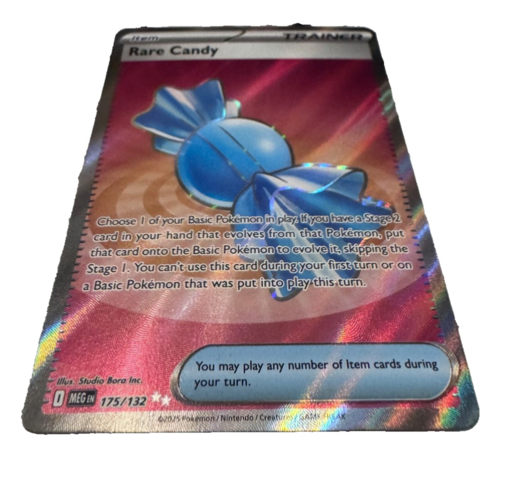 Rare Candy 175/132 Me01: Mega Evolution Holo pokemon card NM full art