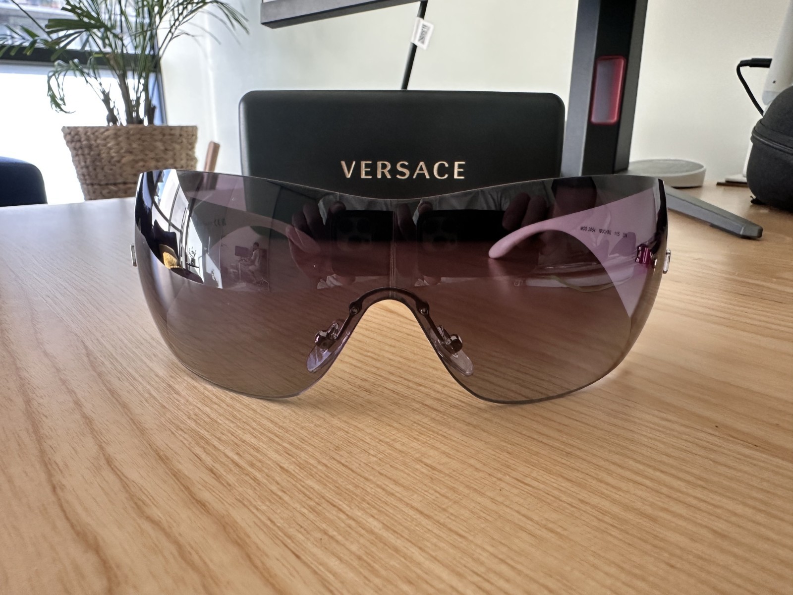 Versace 0VE2054 10008G Silver-White/Grey Gradient Shield Women's Sunglasses thumbnail 5
