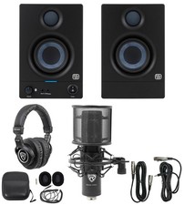 Pair Presonus Eris 3.5BT 2nd Gen 3.5" Studio Monitors w/Bluetooth Mic Headphones