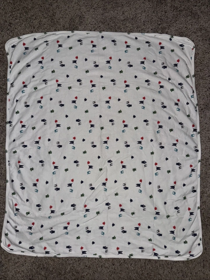 Manta de bebé Carter’s Monster blanca de algodón jersey tejido envoltura Blankie Lovey Foto 2 de 3