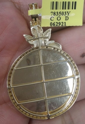 14K Yellow Gold Plated 2ct D/VVS1 Moissanite Mens MEMORABLE Picture Pendant GIFT - Picture 5 of 6