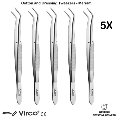 VIRCO 5X Meriam Tweezer College Cotton Plier Serrated 160 MM Stainless Steel Dental