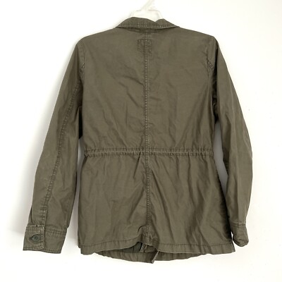 Old Navy Size M Olive Green Jacket Full Zip Waist Drawstring 100