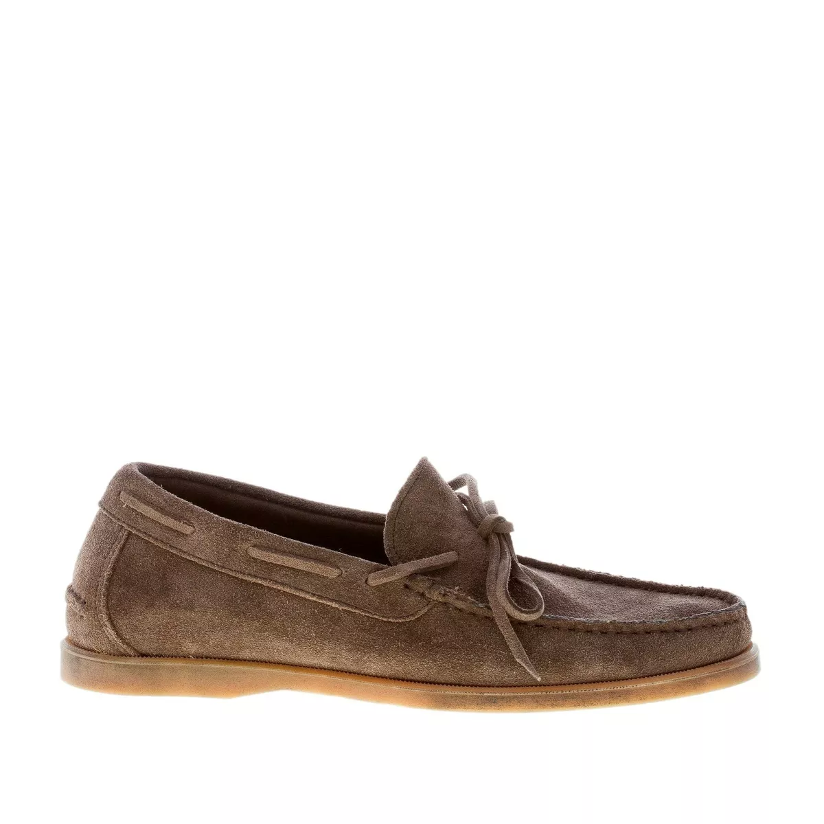 MIGLIORE men shoes Brown suede made in Italy tie front boat shoes Ultra Flexible