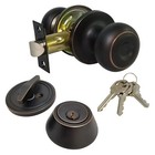 New Passage Doorknob and Keyed Deadbolt Lock Set with Keys Entry Kw1 ORB
