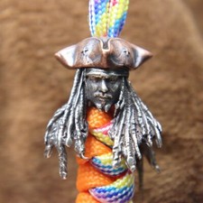 Pirat Captain Figurines Brass Paracord Bead DIY Knife Lanyard Pendant Charms EDC
