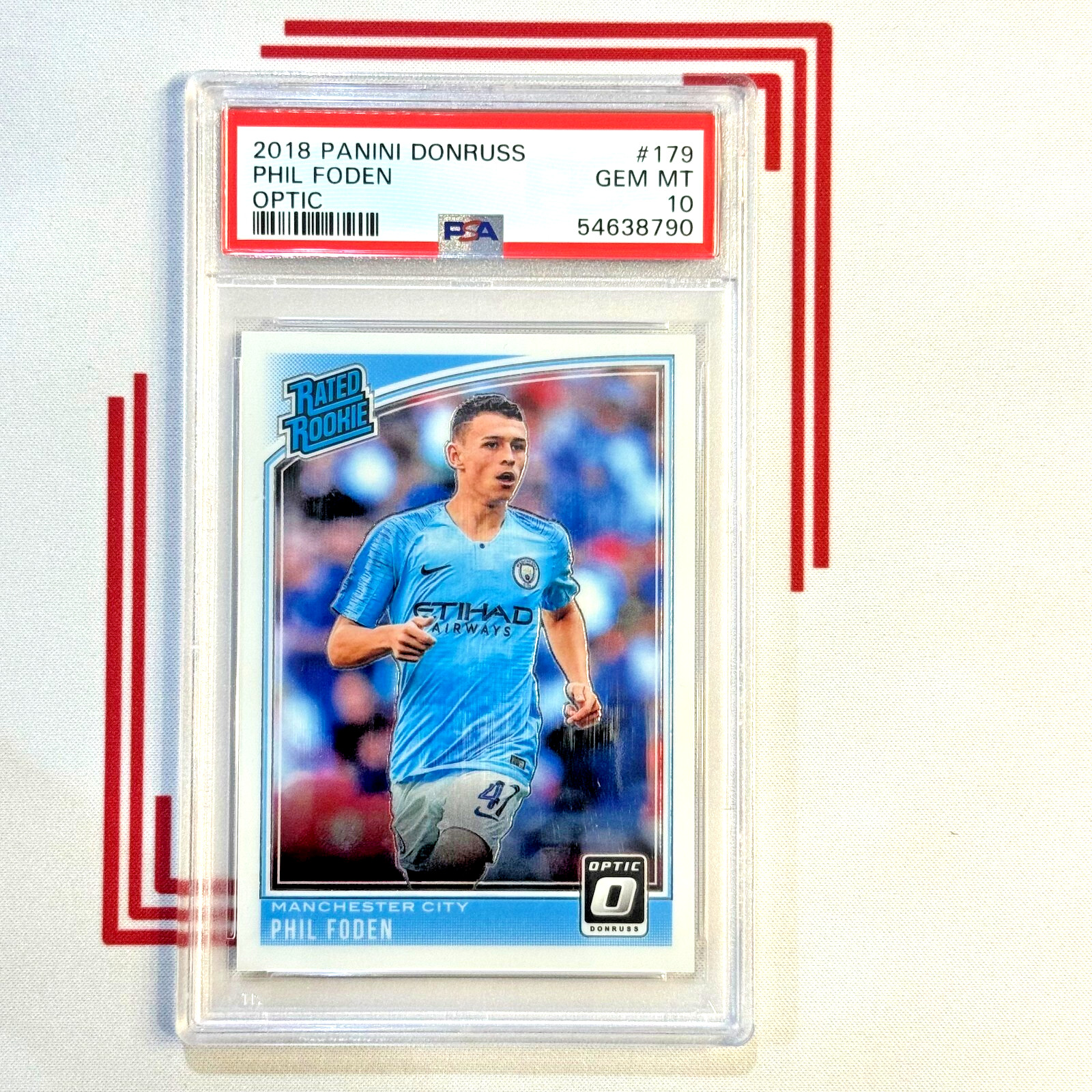 2018 Panini Donruss Optic PHIL FODEN #179 Rated Rookie RC PSA 10 GEM MT