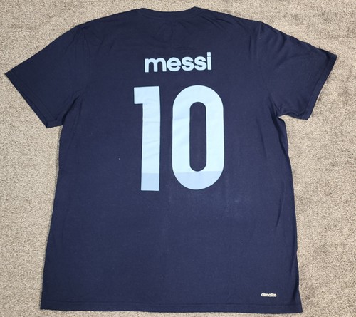 Adidas Lionel Messi Argentina #10 Soccer Navy Blue Mens Size XL Tee Shirt - 第 7/9 張圖片