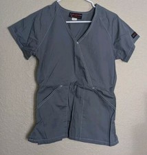 Melrose By May-Hill Uniforms Womens Solid Grey Gray Scrub Top, Size XS