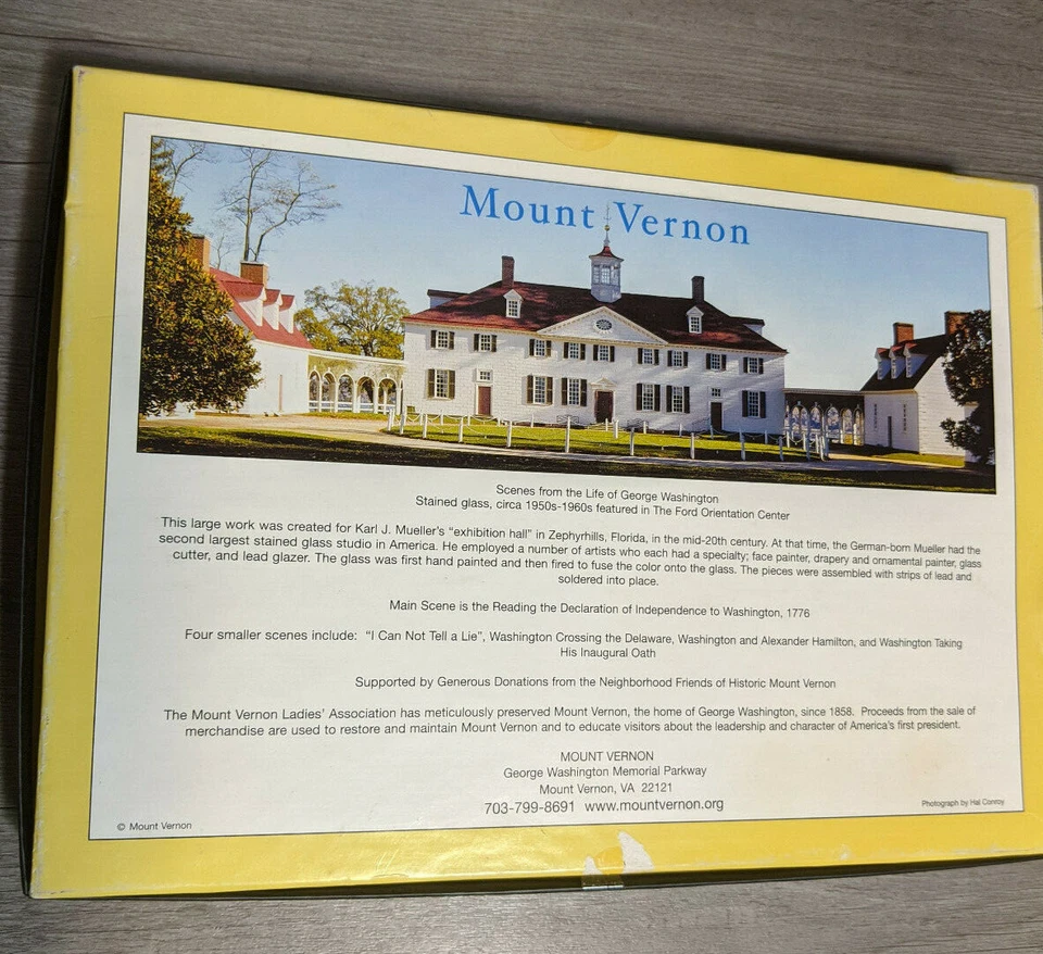 HTF Mount Vernon Stained Glass Declaration Of Independence 750 Piece Puzzle - Image 3 of 3
