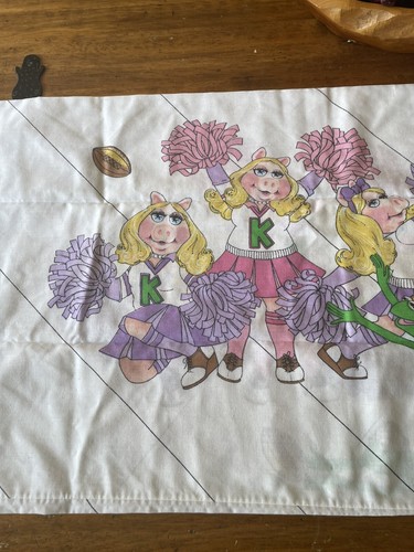 VINTAGE Muppets MISS PIGGY Cheerleader Kermit KISSENBEZUG 1980 80er MARTEX PERKAL - Bild 7 von 7