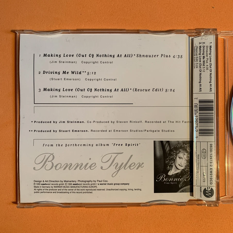 Bonnie Tyler - Making Love (Out Of Nothing At All) (CD, 1995) 3 TRK *RARE* Foto 2 de 4