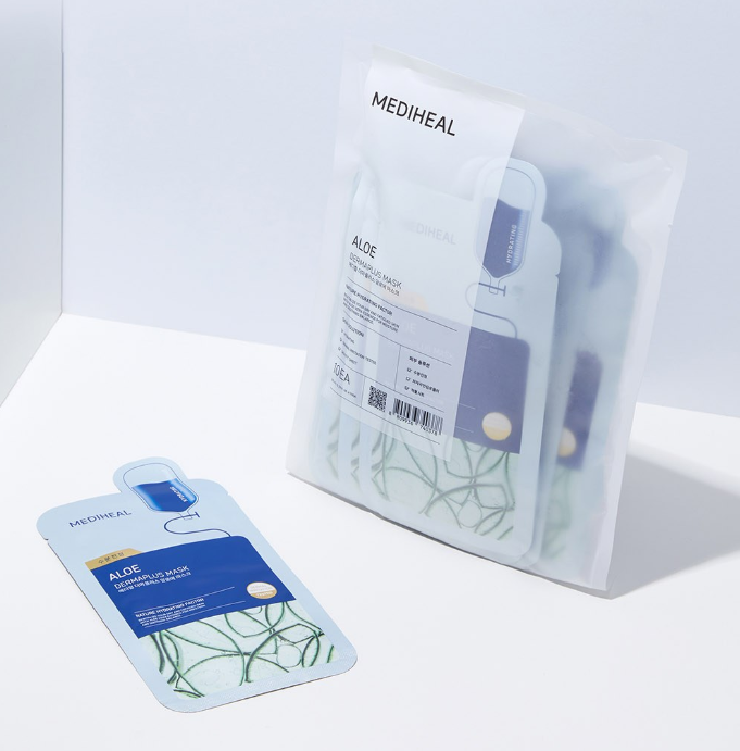 MEDIHEAL] Derma Plus Aloe Mask 22ml x 10 sheet Korean