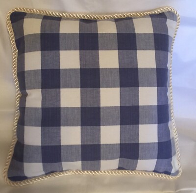 blue checked cushions