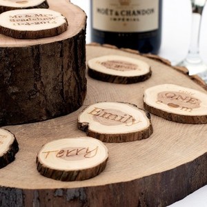 Personalised Wedding Favours Small Rustic Log Slices Vintage