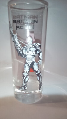 Batman & Robin Film Trink Glas mit Mr.Freeze, v. Quick, 1997, wie neu, 16cm hoch