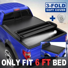 6 Feet Bed Truck Tonneau Cover For 2016-2022 Toyota Tacoma TRI Fold Waterproof