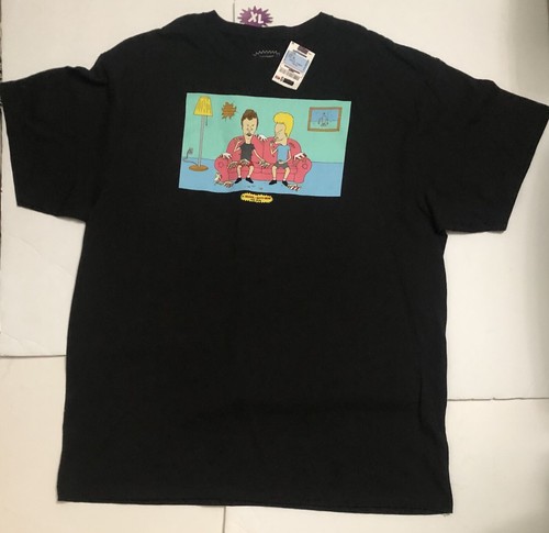 New RARE BEAVIS AND BUTTHEAD T-Shirt Black Multi Men’s Size XL Short Sleeve