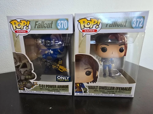 Funko pop! Blue Steel Set Vault Dweller Female 372 and T-51 Power Armor Best Buy