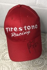 Firestone Racing Hat Red Snapback Baseball Cap Driver Signed Autographed
