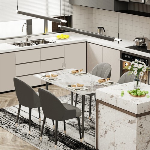 Modern Dining Table Kitchen Anti-scratch Glossly Sintered Stone Restaurant Table - Picture 6 of 25