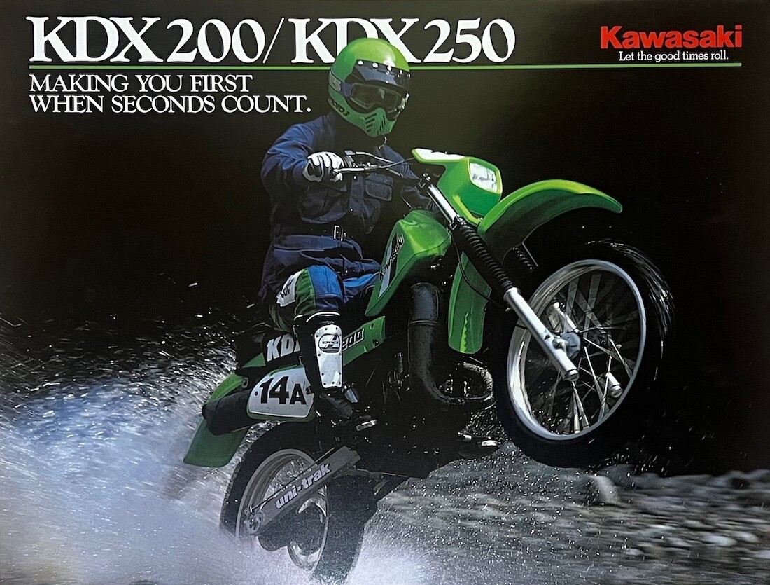 1983 Kawasaki KDX200 / KDX250 4-page brochure-literature KDX 250