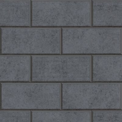 Profhome 343226-GU Stein Kacheln Tapete Uni matt grau 7,035 m2