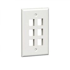 6-Port Keystone Single Gang Wall plate 10 packs