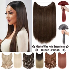 US Invisible Wire In Hair Extensions Elastic Band Secret Miracle Ring One Piece