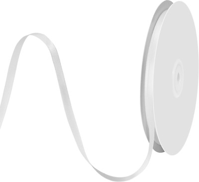 White Satin Ribbon 1/4'' X 50 Yards Solid Color Double Faced Ribbons Perfect for