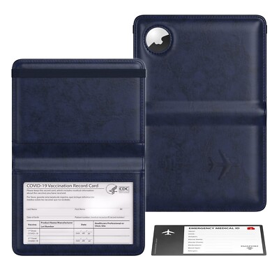 Stouchi Passport and Vaccine Card Holder Combo, AirTag Passport
