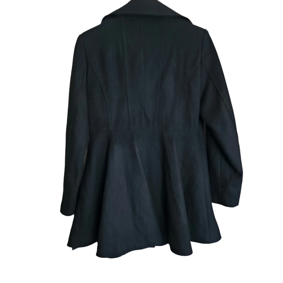 Laundry Shelli Segal Black Women M Double-Breasted Wool Blend Skirted Coat Tags - Image 2 of 4