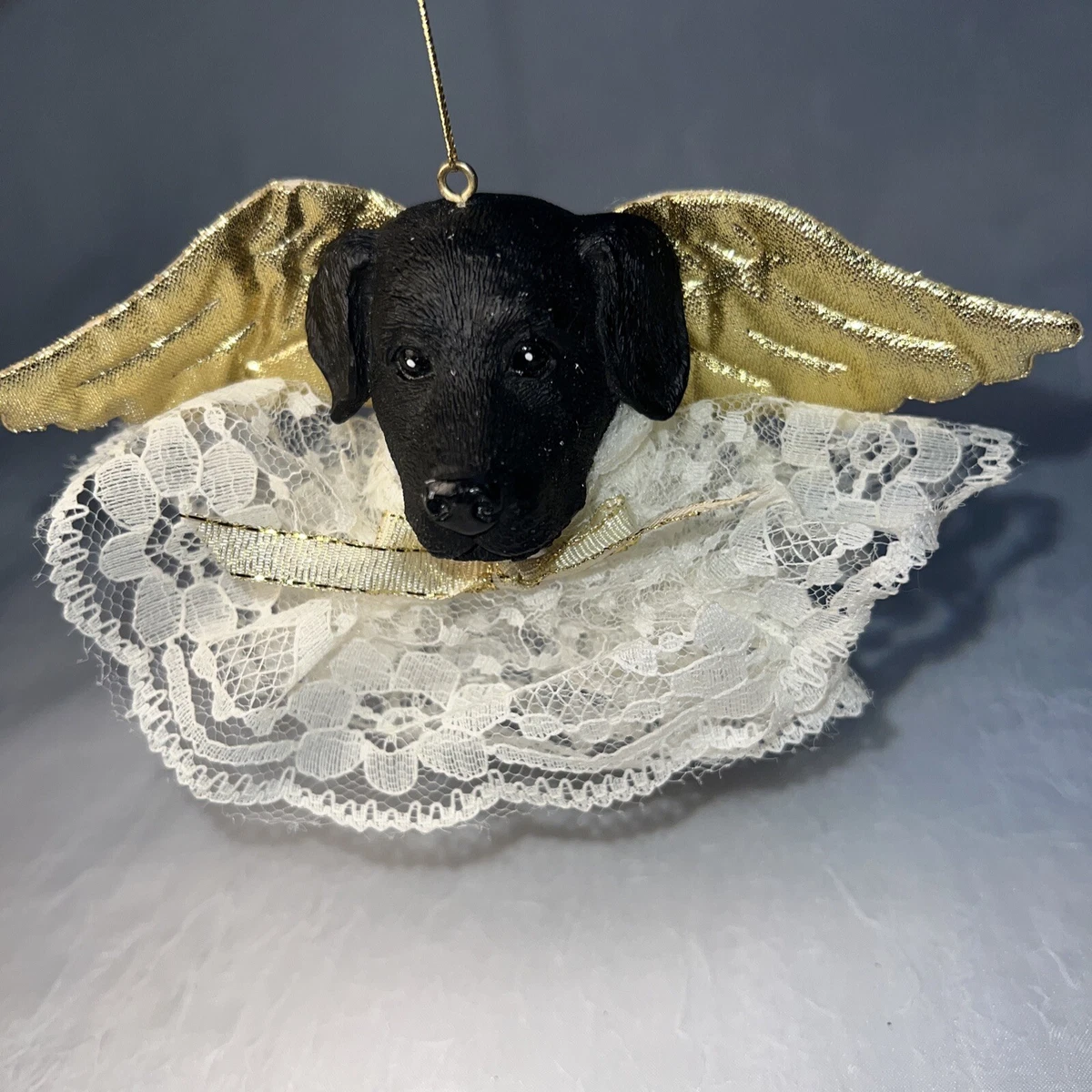 Black lab cheap angel ornament