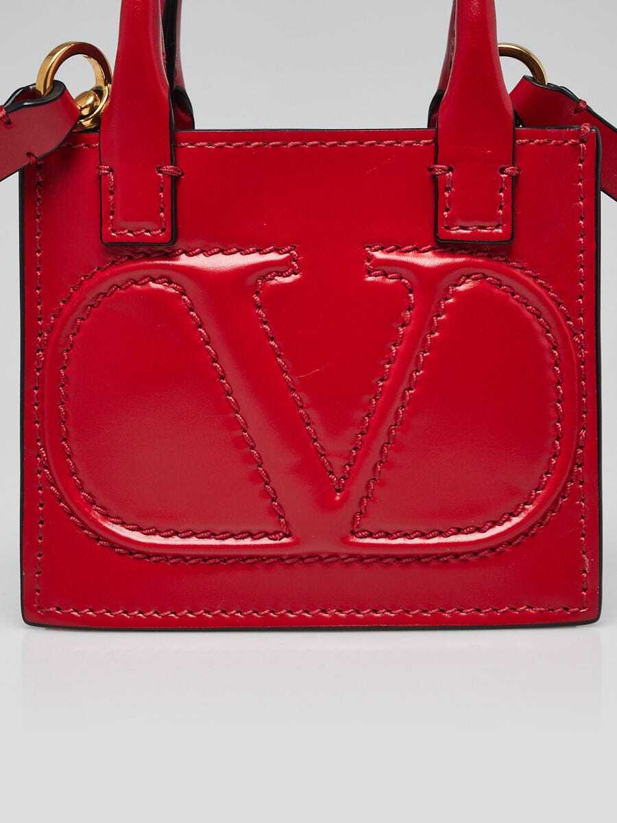 VALENTINO☆VLogo Walk mini bag Valentino Red Leather VLogo Walk Mini Tote Bag | eBay
