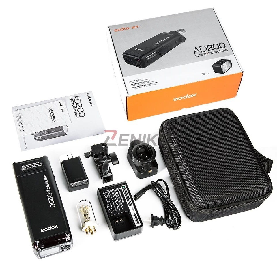 GODOX AD200 Strobe Flash 200W with Bare Bulb Outdoor Speedlite Pocket Flash - Image 3 of 4