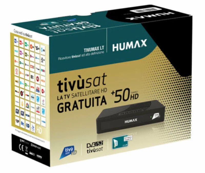 Decoder Satellitare Tivusat HUMAX 3801S2 HD con scheda tessera tv sat ricevitore - Immagine 2 di 4