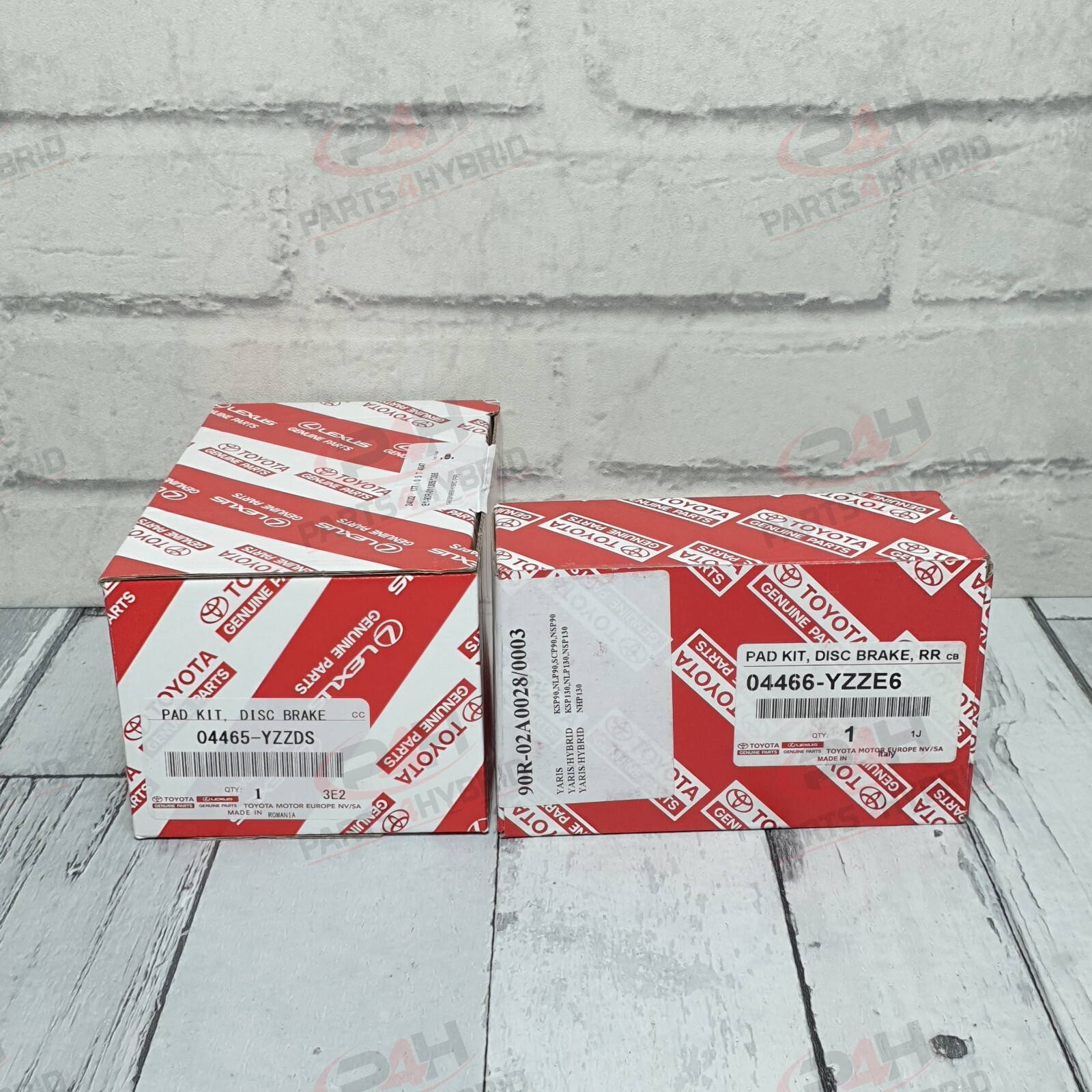 TOYOTA YARIS FRONT & REAR BRAKE PADS 2005-2020 OEM 04465-YZZDS & 04466-YZZE6