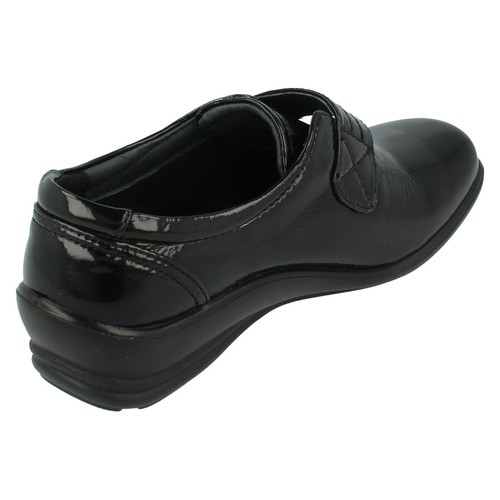 Ladies Simone E/EE Fit Black Patent Hook & Loop Strap Shoes By Padders £65.00 - Picture 6 of 10