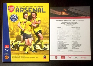 Arsenal v Manchester United Man Utd 2018/19 FA Cup + Team ...
