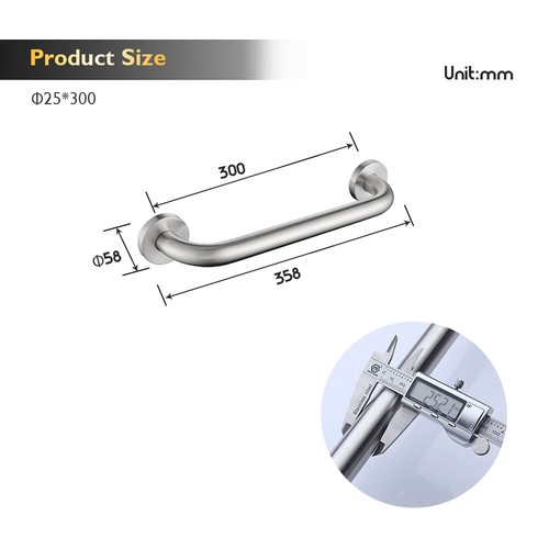 Decaura 30cm/60cm/90cm Bath Shower Hand Safety Grab Grips Rail Bar SUS 304 - Picture 6 of 28