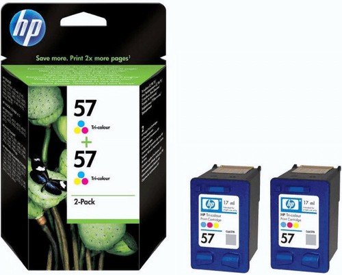 Original HP 57 2er Pack C9503AE Multipack Tiintenpatronen Tricolor Coloured - Picture 1 of 1