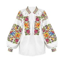 Exclusive women's embroidery " Bright colors "Beautiful Ukrainian Blouse