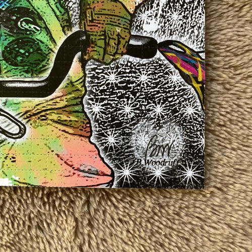 Perforated Blotter Art - Bicycle Day 4/19 SPACE MAN - Signed B.Woodruff - Picture 3 of 7