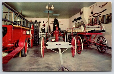 Pioneer Village Fire House Hook Ladder Wagon Fire Truck Minden Nebraska Postcard