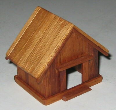 1:24 Scale Garden Miniature Dog House solid Mahogany ArtisanSigned & O-O-A-K