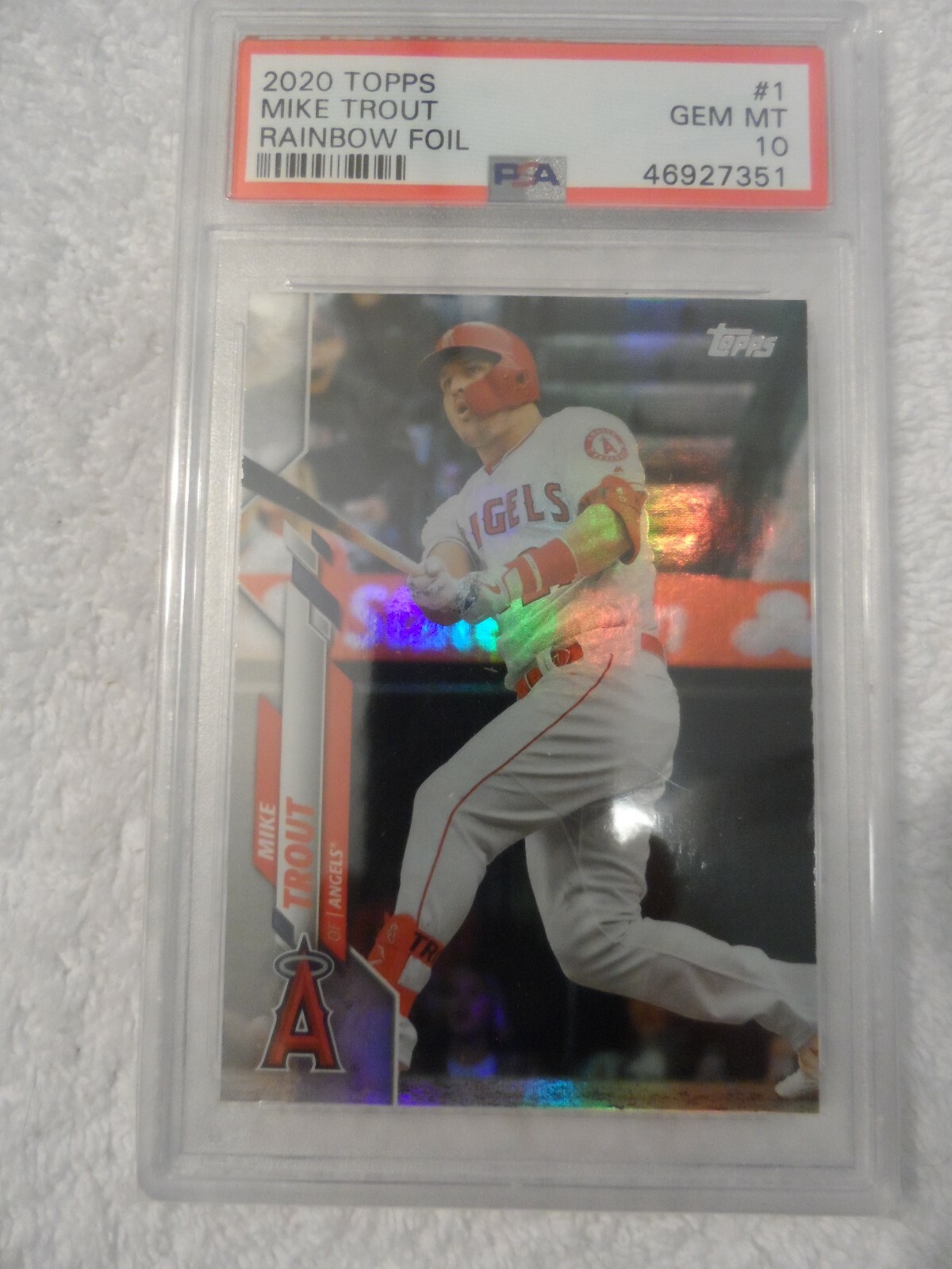2020 Topps Mike Trout #1 Rainbow Foil Los Angeles Angels PSA 10 GEM MT