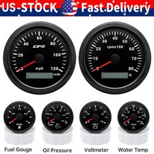 6 Gauge Set 85mm Gps Speedometer 0-120mph Tacho 52mm Fuel Oil Pressure Temp Volt 6 Gauge Set 85mm Gps Speedometer 0-120mph Tacho 52mm Fuel Oil Pressure Temp Volt